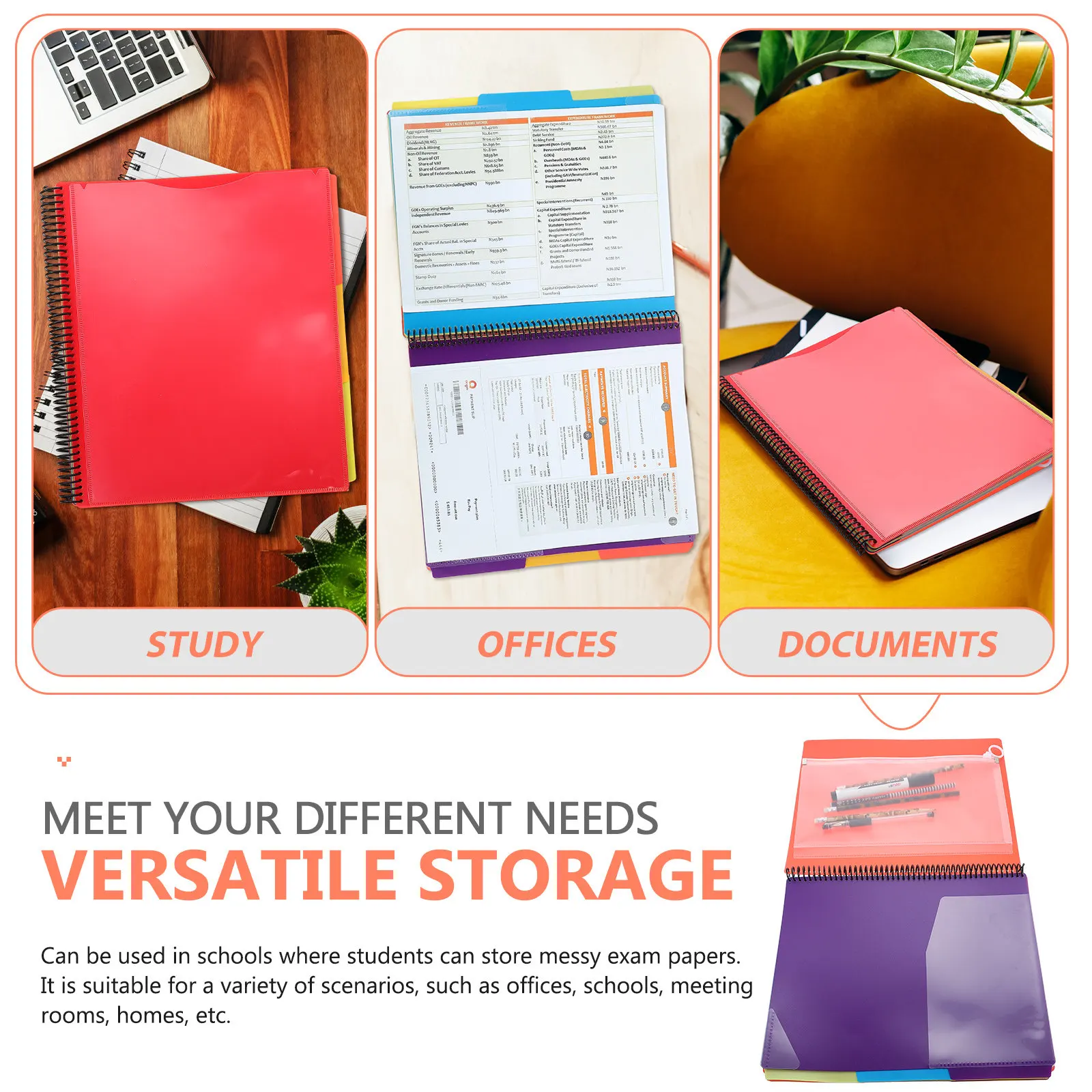 

Пластиковая папка-органайзер для документов, многофункциональный контейнер для бумаг, держатель для тестов и документов для офиса и школы