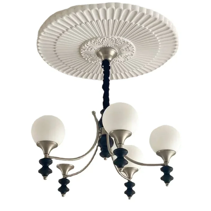 Nordic vintage middle living chandelier Solid wood French dining room bedroom light