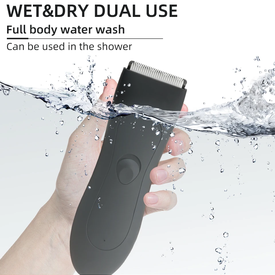 Waterproof Body Hair Trimmer Balls Shaver for Men Pubic Electric Men's Groomer Clippers Ceramic Blade Male Private Razor Removal