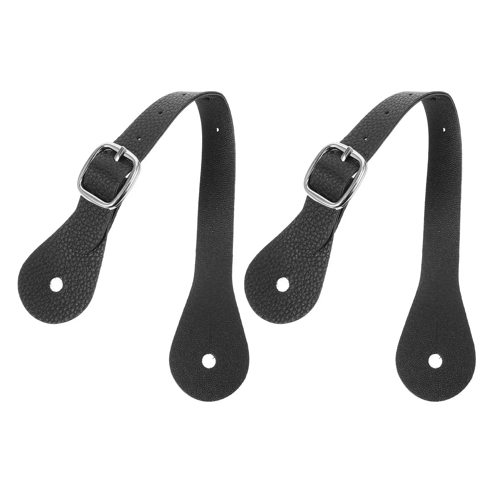 2 Pcs Riding Leash Black Boot Straps Western Spur Belt Horse Braiding Kit Hood Costume Single Adjustable Spurs