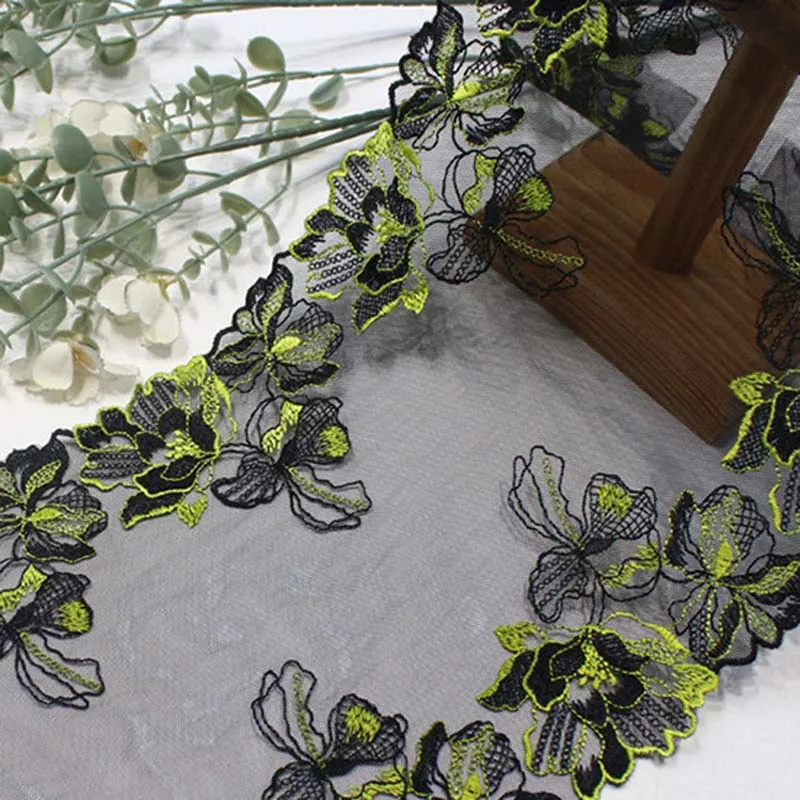 

26 ярдов двухцветного кружева для рукоделия: мягкая сетчатая вышивка для платьев, белья и швейных аксессуаров