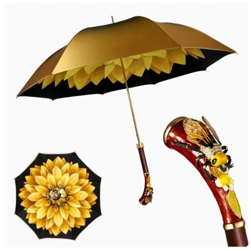 

Long handle double layer bee flower sun bee umbrella Muse fashion show umbrella