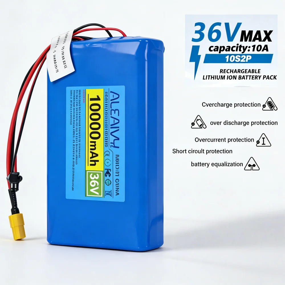 Built-in BMS 18650 battery pack 36V 10S2P 10000mAh Battery replacement suitable for 42V electric scooter commuting tools