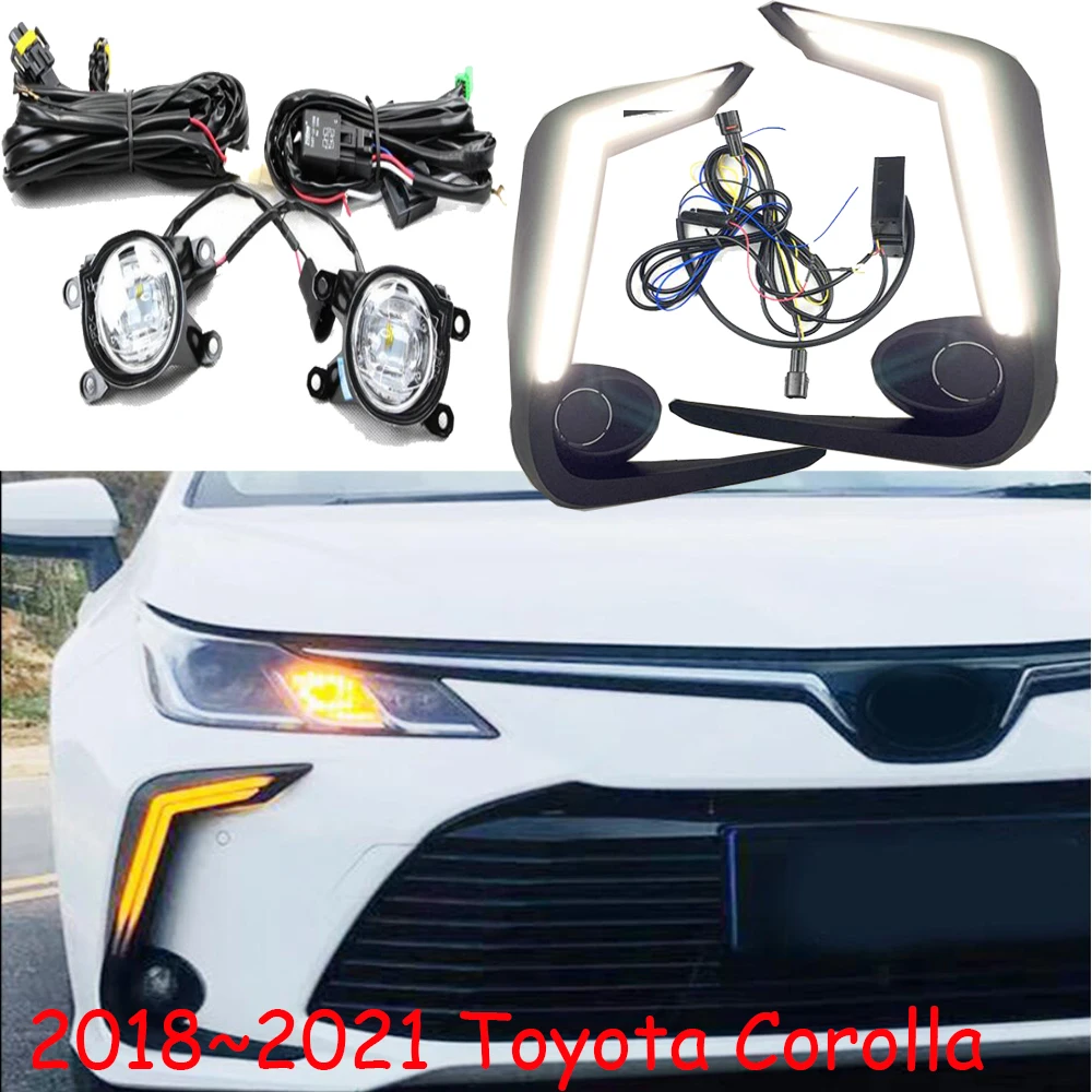 

car bumper headlight for Corolla daytime light altis 2018~2020y DRL car accessories LED headlamp Corolla fog light