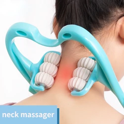 Shoulder Head Massage Neck Massager Six-wheel Massager Clip Neck Artifact Manual Massage Cervical Spine Massager Neck Massager