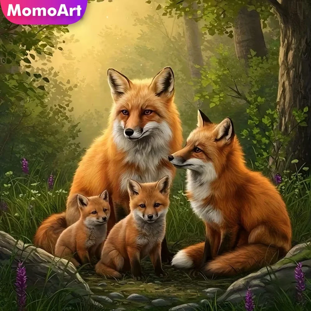 Momoart Diamant-Stickerei, Fuchs, Tier, Acryl, Bastelbedarf, Malerei, DIY, Diamant-Mosaik, Neu eingetroffen, Handarbeit, Weihnachtsgeschenke