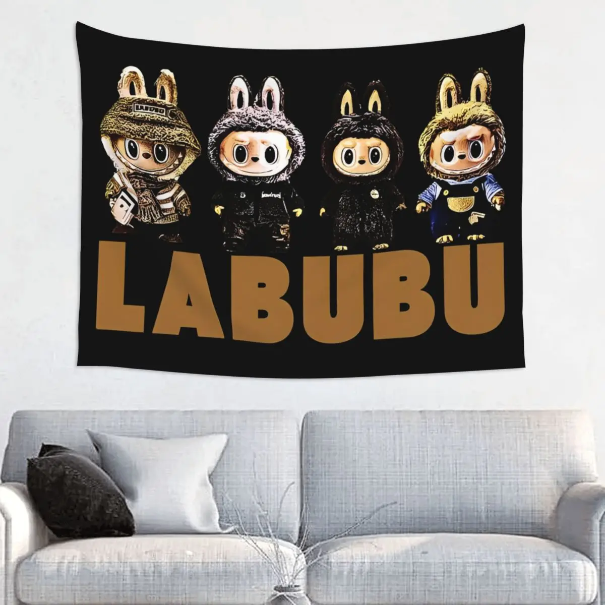 Labubu Magic Small But Mighty Tapestry Wall Hanging Tapestries for College Dorm Decor