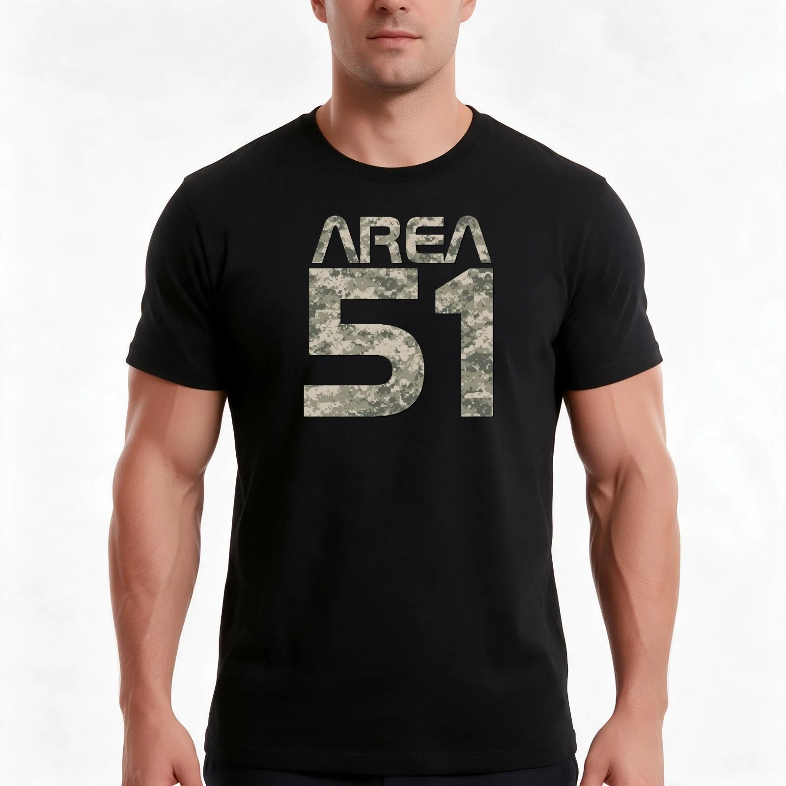 Area 51 Camo T-Shirt Summer Casual Cotton Tee Oversized Streetwear Tops Vintage Graphic Print Loose Fit Short Sleeve