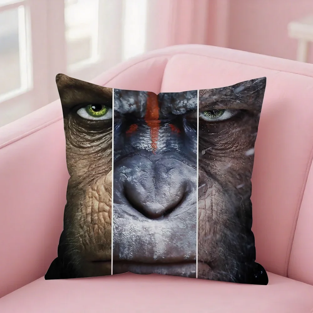Science Fiction Movies War For The Planet Of The Apes Pillow Case Square Double-Sided Printing Short Plush Sofa Cushion Cover - view 6