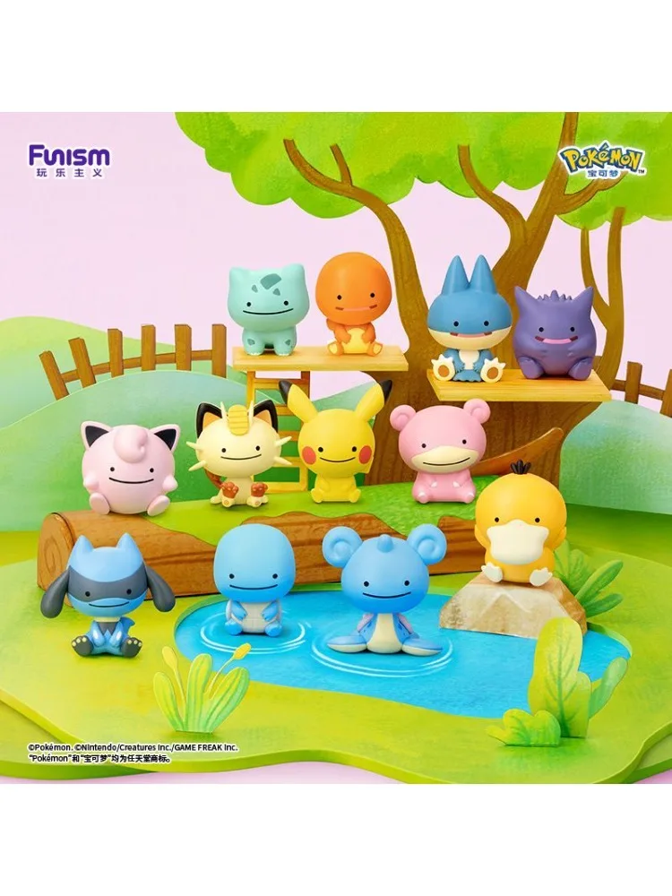 Funism Pokemon Palmsize Wonders Happy Ditto Blind Box Mystery Box Mini Anime Figur Desktop Dekoration Sammlerstück Geschenk