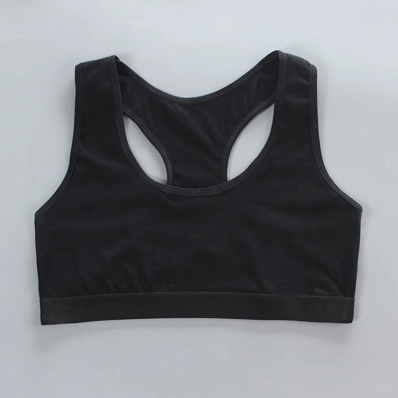 1PC 8-18Y Cotton Teenage Girl Sports Training Bra Puberty Adolescent Vest Wireless No Pad Kids Bra Underwears Children Tank Tops