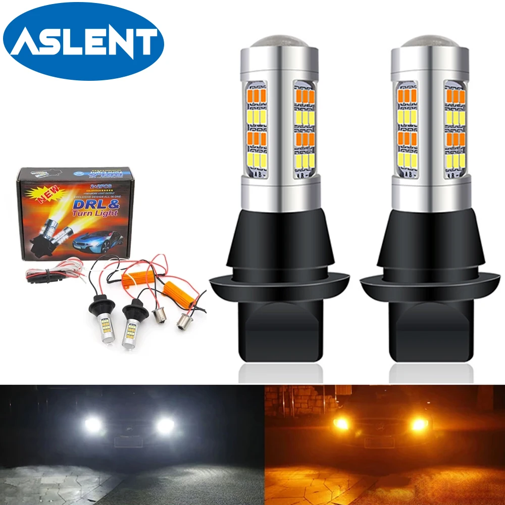 1156 High Power Dual Color LED Bulb P21W S25 BA15S  PY21W BAU15S T20 7440 W21W Daytime Running Turn Signal Lamp for Car Lighting