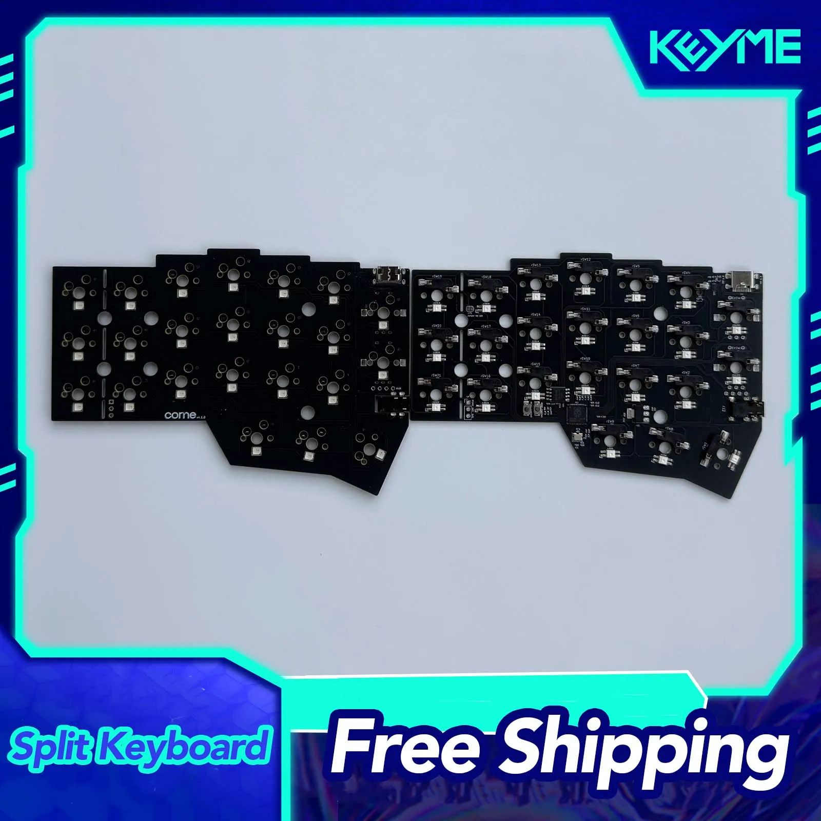 Corne Crkbd V4.1 Split Keyboard Wired RGB Hot Swap Customize Support QMK/VIA Corne V4.1 Split Keyboard Kit For PC Accessory Gift