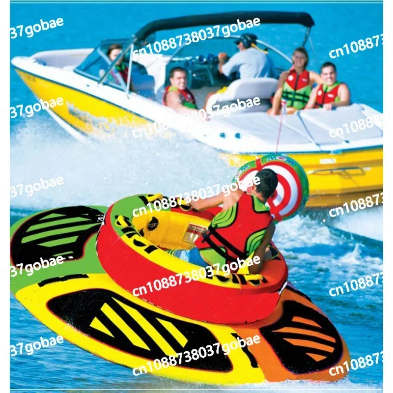 New Large Inflatable Floating Island Adult Outdoor Water Surfing 6 People Round Pool Float Island