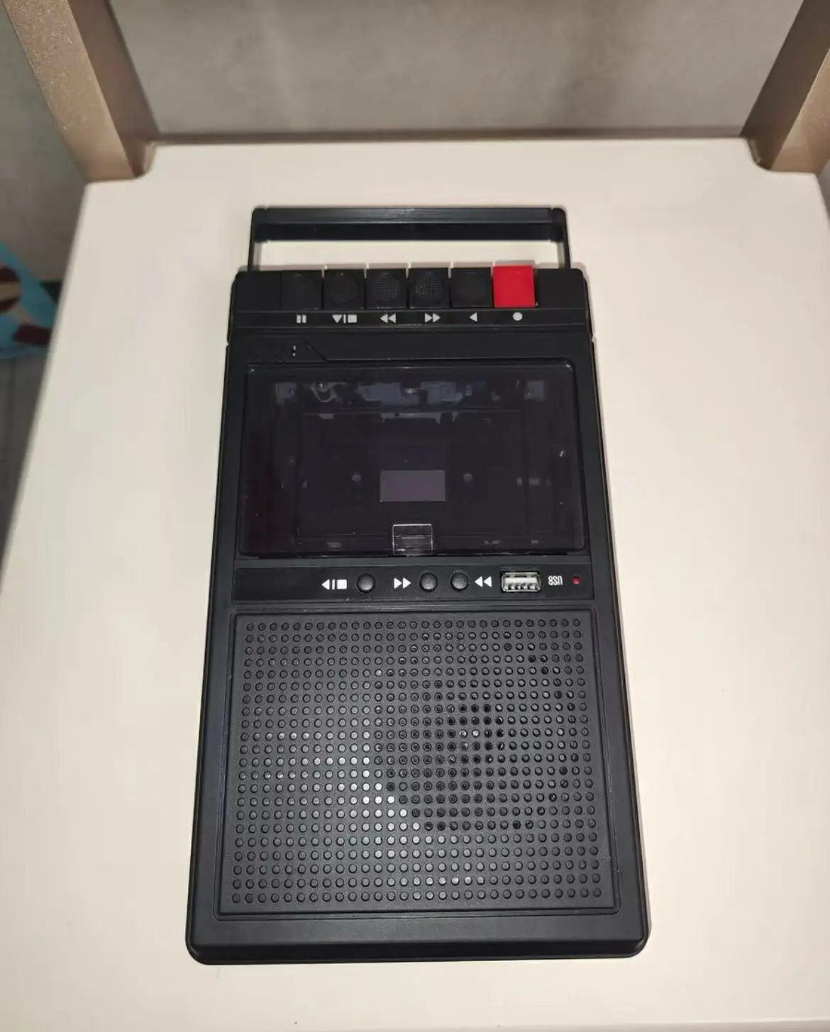 

Portable Cassette Recorder Nostalgic Retro Portable Tape Player Walkie-Talkie Player Recorder and Playback All-In-One