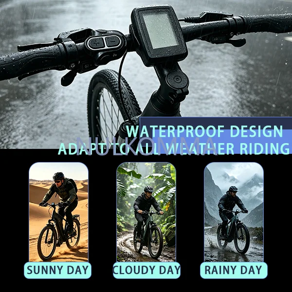 NULKOMMA 36V48V Electric Bike LCD Display 5Pin Connector D16 E-bike Control Panel Speedometer Handlebar Switch for Folding Ebike - view 2