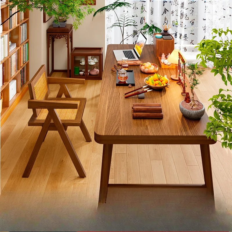 Pure solid wood calligraphy table, household computer desk, balcony office