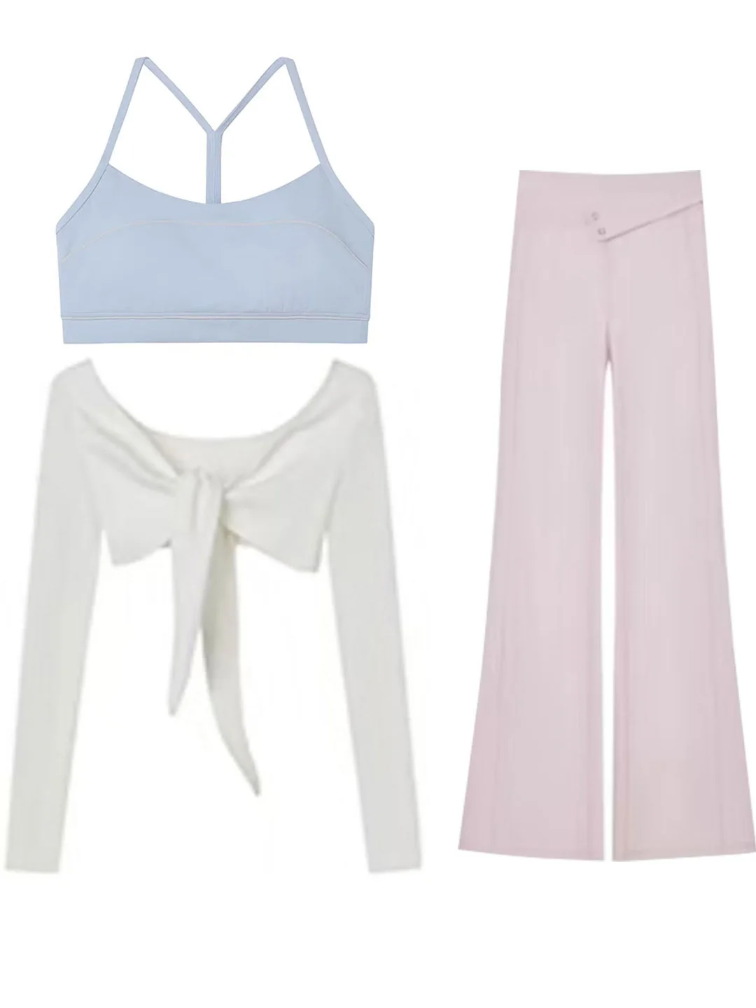

Spring New Sle Casual Long Sve Women's Faionable Set High Waist Pants V-Ne Cardigan Trendy Korean Spor Look