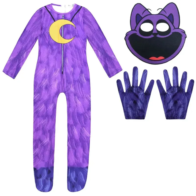 

Halloween Scary Game Smiling Critters Catnap Dogday Cosplay Costume Jumpsuit Purple Cat Anime Birthday Gift for Kid Xmas Costume