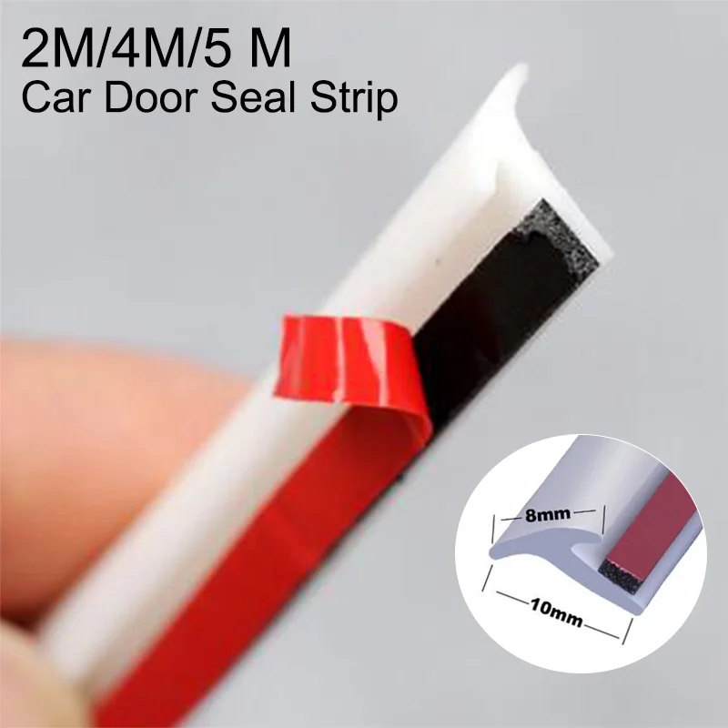 T Shape Type 2-5 Meters Car Door Seal Strip Rubber Noise Insulation Door Protector Door Guard Anti-Dust Soundproof Car Seal