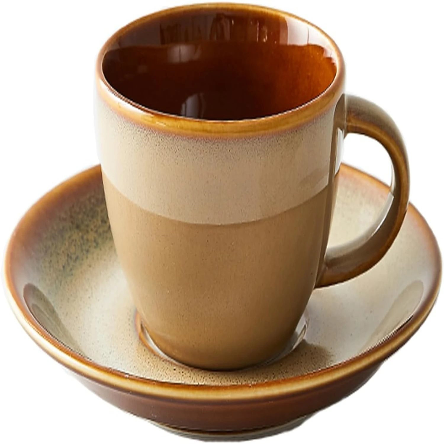 Premium, elegant, and stylish 10oz ceramic cappuccino mug with saucer - high-quality, versatile drinkware for tea, latte, and es