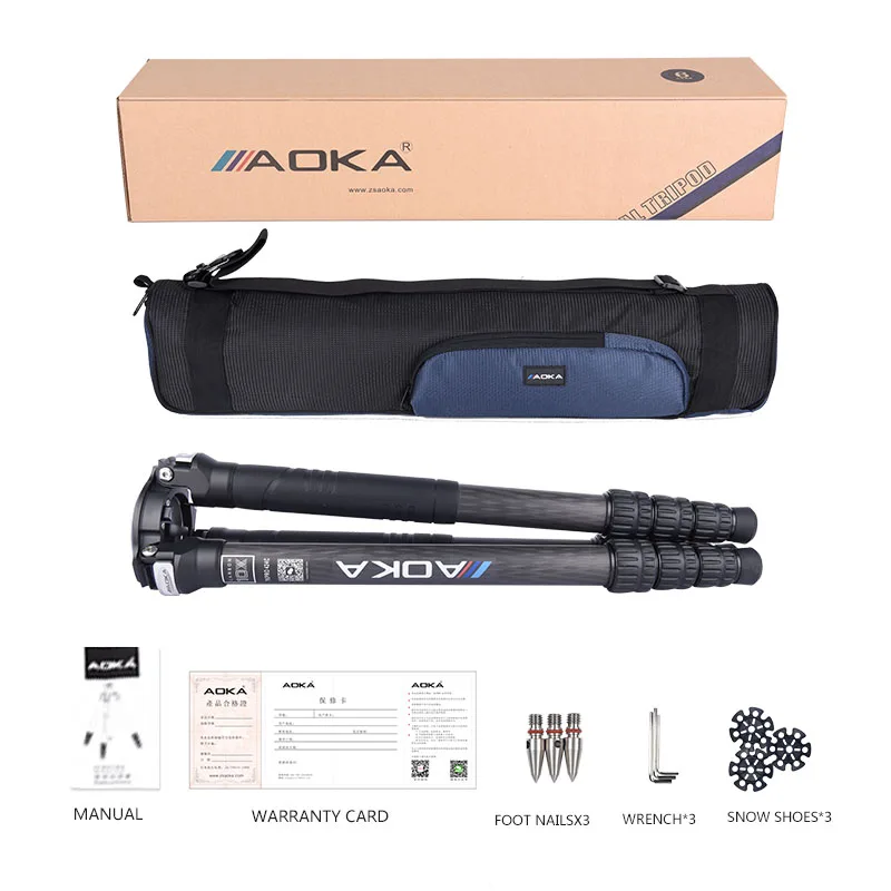 حامل ثلاثي القوائم كبير احترافي عالي التحمل 40 كجم محمول من ألياف الكربون المحدبة النظامية لمشاهدة الطيور