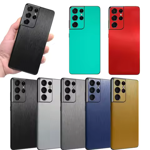 Wire Drawing Skin Wrap Phone Back Sticker for SAMSUNG Galaxy S23 Ultra S22+ S21 FE S20 Note 20 Ultra Note 10 Lite A52 5G A53 A73