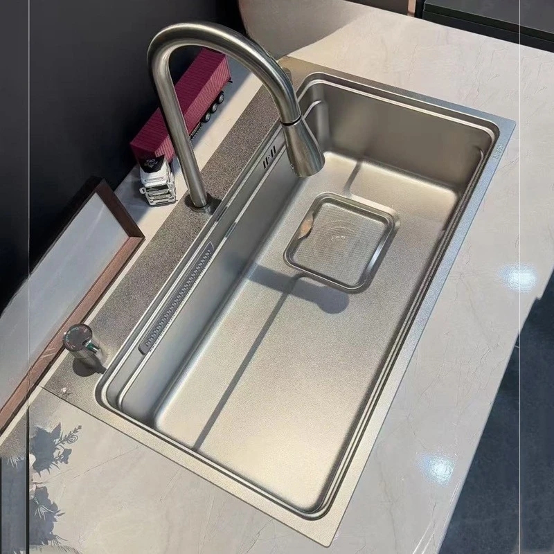 Uncoated 304 stainless steel sink, multi-function sink, embossing table, kitchen vegetable basin, handmade sink