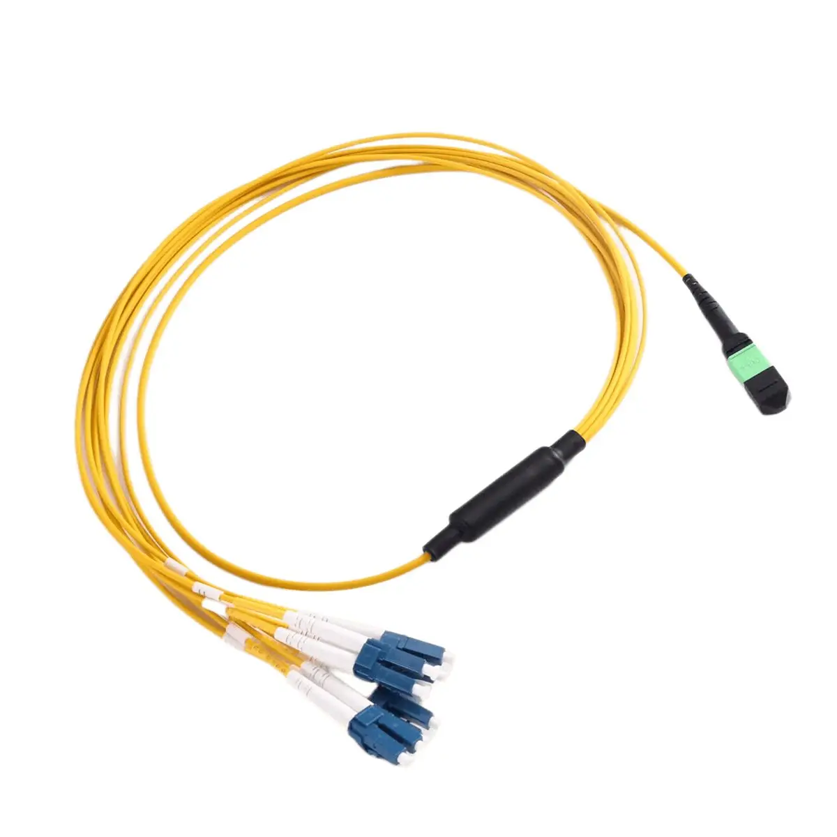 [AC18 Digital]/8 Core MPO/ Female-LC/UPC Type B Polarity Fiber Patch Cord Cable SM Single Mode for QSFP+Transceiver Trunk