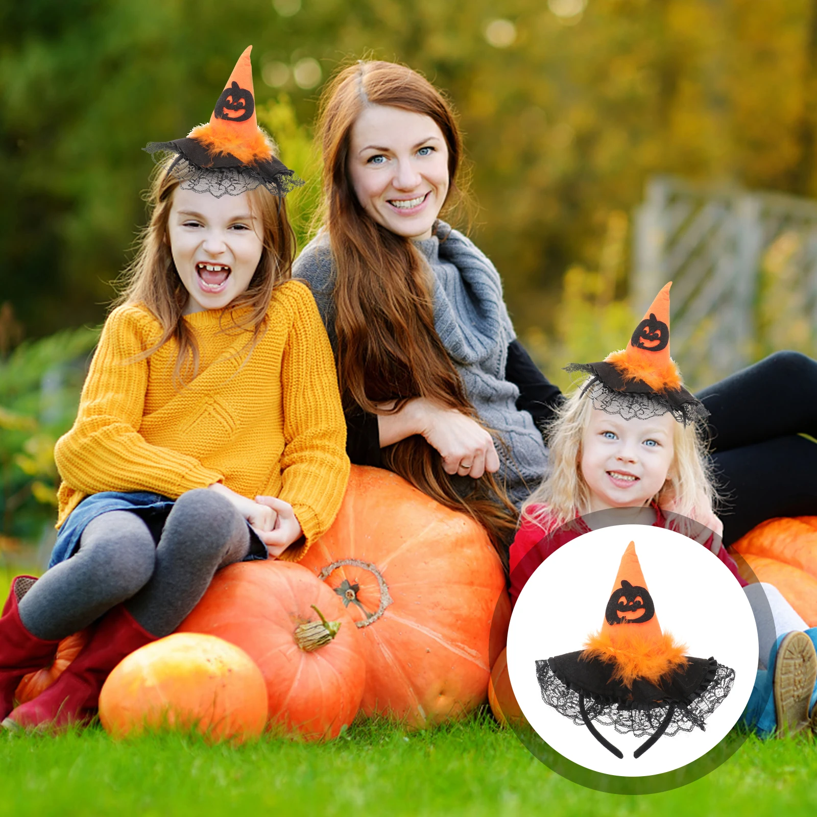 

Pumpkin Headband Cosplay Horns Halloween Accessories Animal Costume Adult Woman Bands Headdress Hat Hairband Lace Lolita