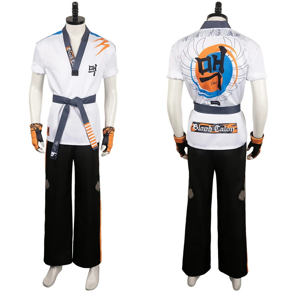 Hwoarang-traje de Cosplay de fantasía para hombre adulto, camisa, pantalones, cinturones, ropa de Carnaval de Halloween, trajes de juego de rol