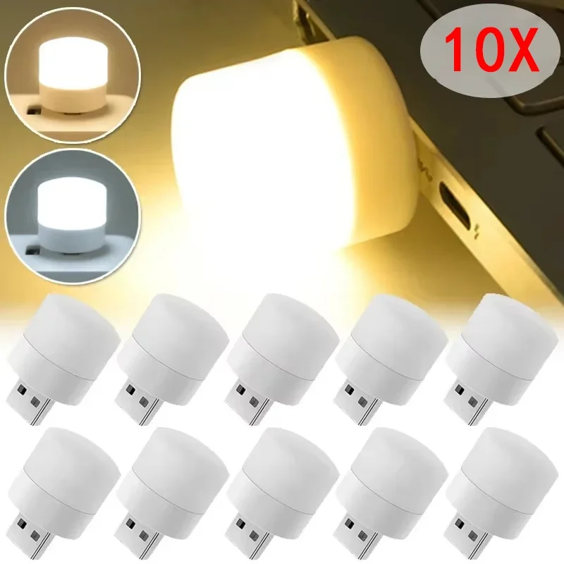 

1-10PCS Mini USB LED Light Portable Plug Lamp Eye Protection Book Reading Light Small USB Night Light Computer Mobile Power Lamp