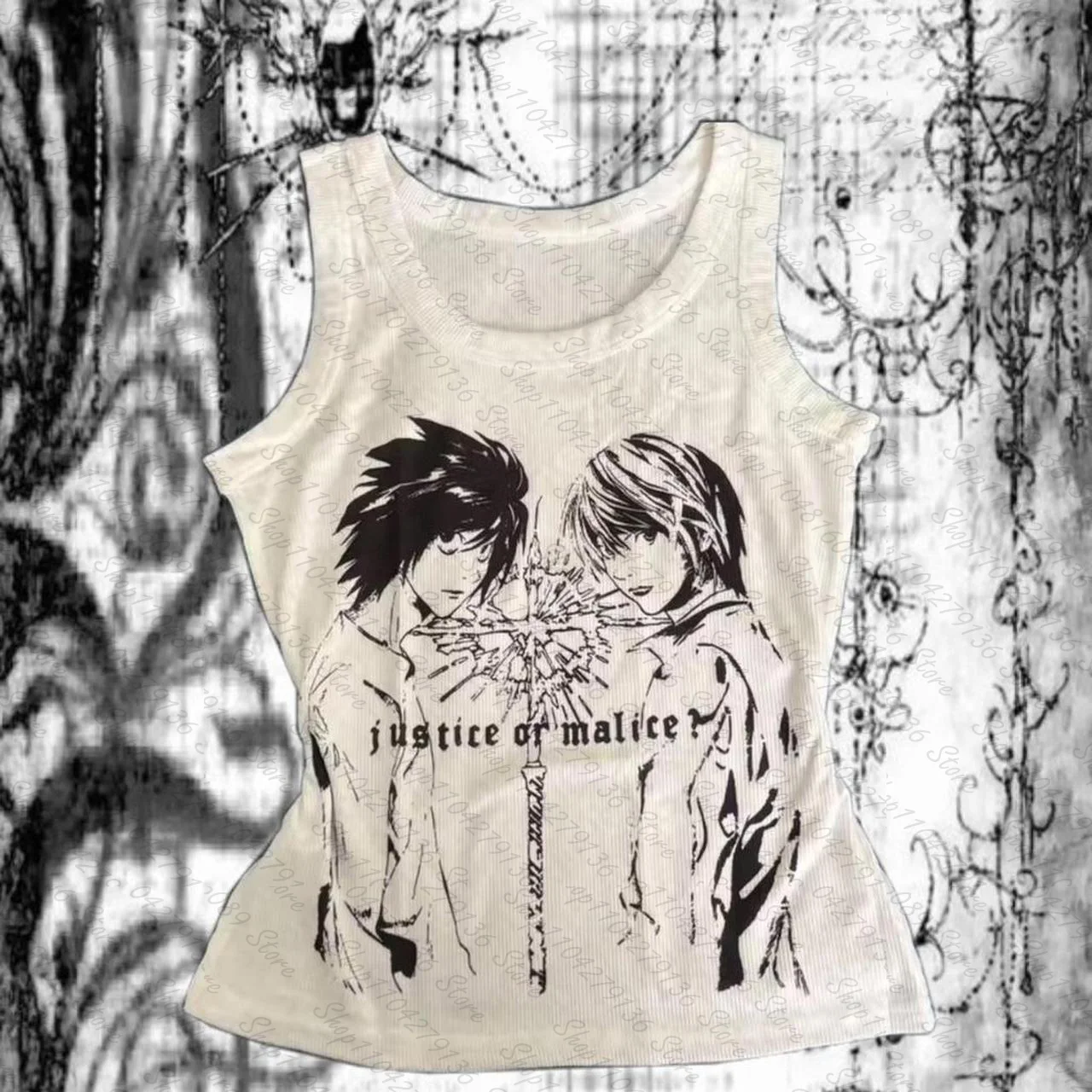 Harajuku Vintage Gothic Corset Tank Top Y2K Print Streetwear Punk Figure Graphics Camisole Crop Top for Women ropa mujer