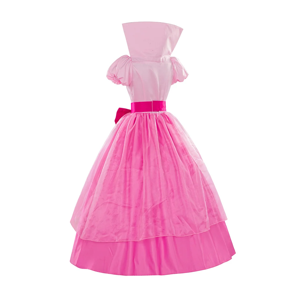 open lace back dress Charlotte La Bouff The Princess and The Frog Classic Satin Cosplay Costume with Boning / Traditional Lace Tie