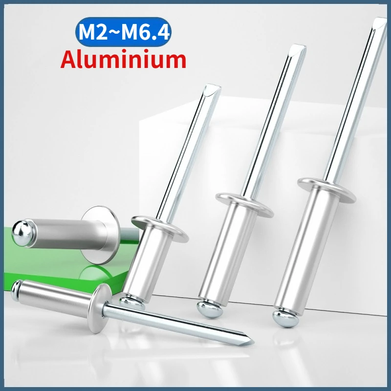 M2 M2.4 M2.8 M3 M3.2 M3.6 M4 M5 M6 M6.4 Aluminium Dome Round Pop Open Hollow Core Pulling Blind Dropper Self-plugging Rivet