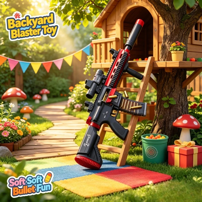 New2026 Children's Electric Continuous Firing Shell Throwing M416 Soft Bullet Toy Blaster Outdoor Shooting Game Assault Model