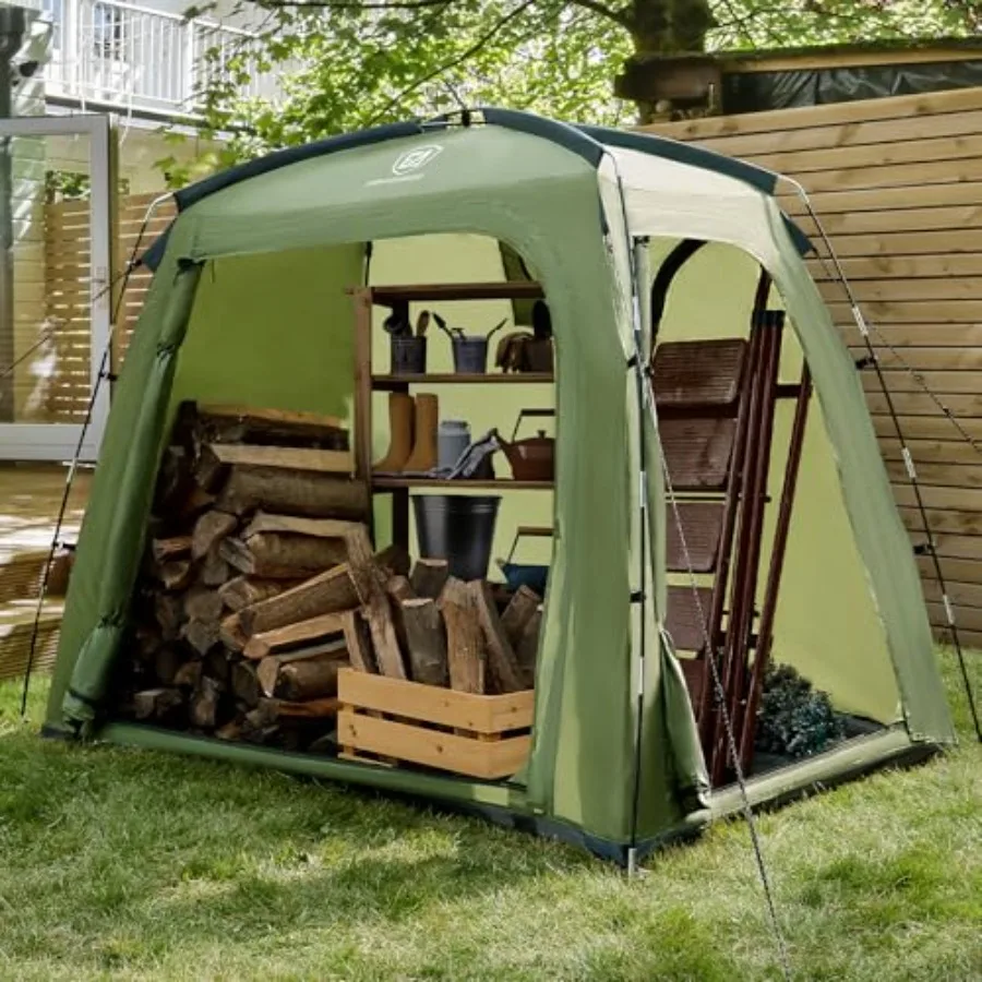 Bike Storage Tent for 3 Bikes, PU4000 mm Water-Resistant Polyester, Gray, Portable Lightweight Shed for Bicycles Motorcycles La