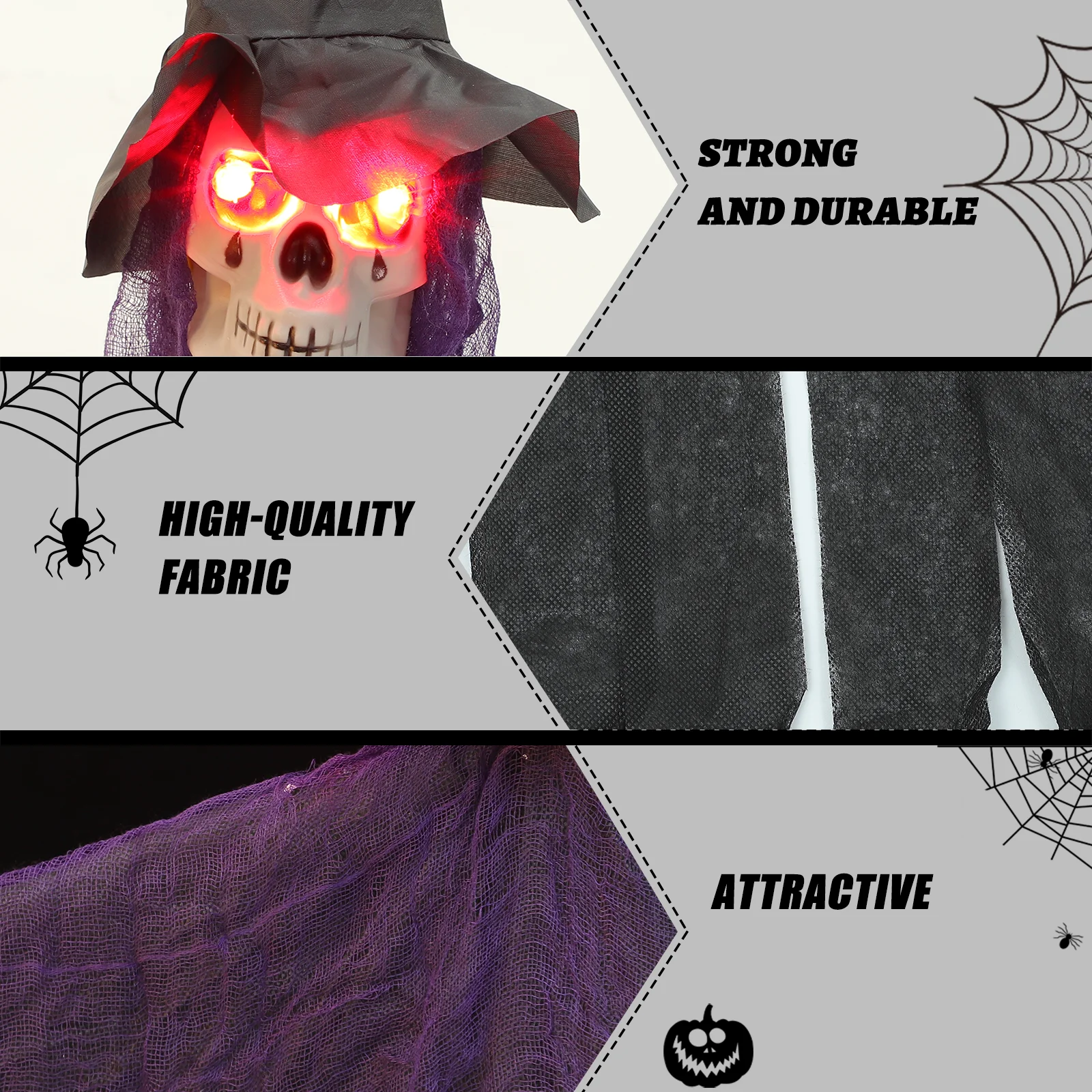 

1 pc Halloween Glowing Skull Hanging Decor Halloween Party Supplies Haunted House Door Pendant Ghost Light Decoration