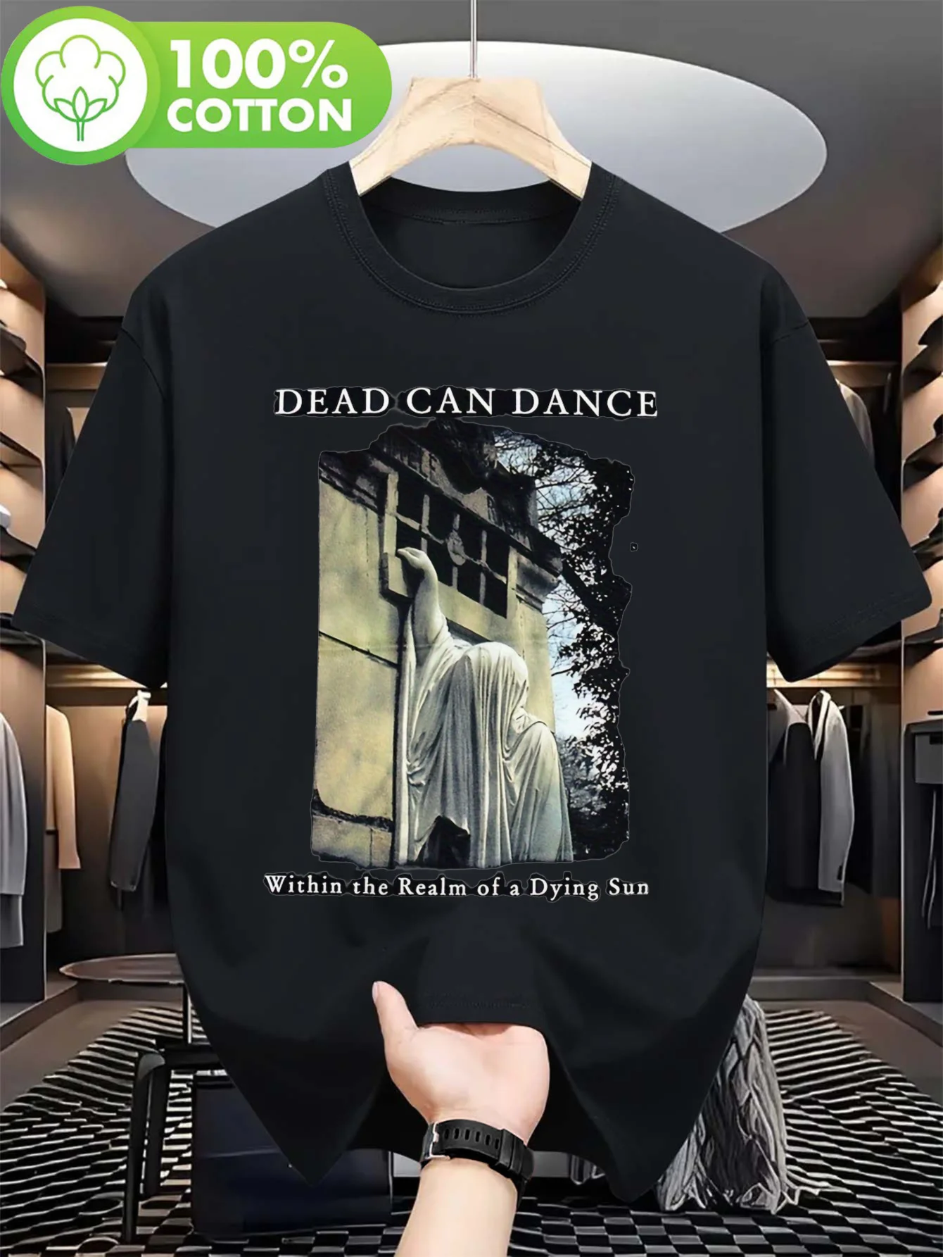 

Dead Can Dance Men'S Gothic Band Inspired Heavyweight 100% Cotton T-Shirt - Funeral Sculpture Artwork & "Dead Can Dance" Graphic