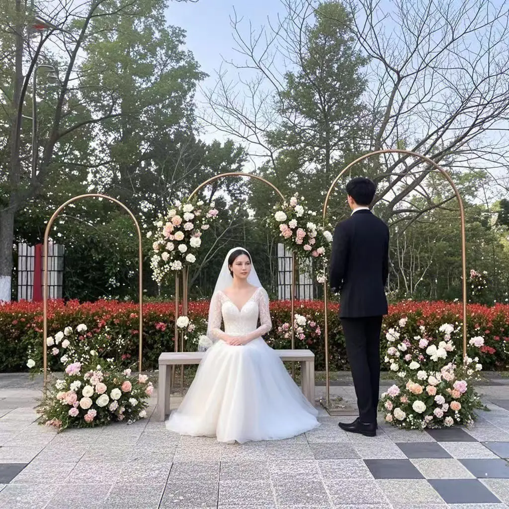 

Light weight Sturdy Aluminum Alloy Wedding Arch Backdrop Stand – Ideal for Floral Balloon Decor, Weddings, Birthdays, Parties