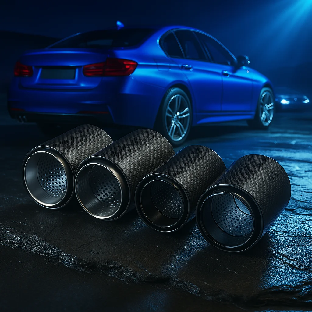 

1PCS Direct Plug Exhaust Tip Carbon Fiber Tailpipe Nozzle M Performance Style for BMW 3 Series G20 G21 330i Easy Installation