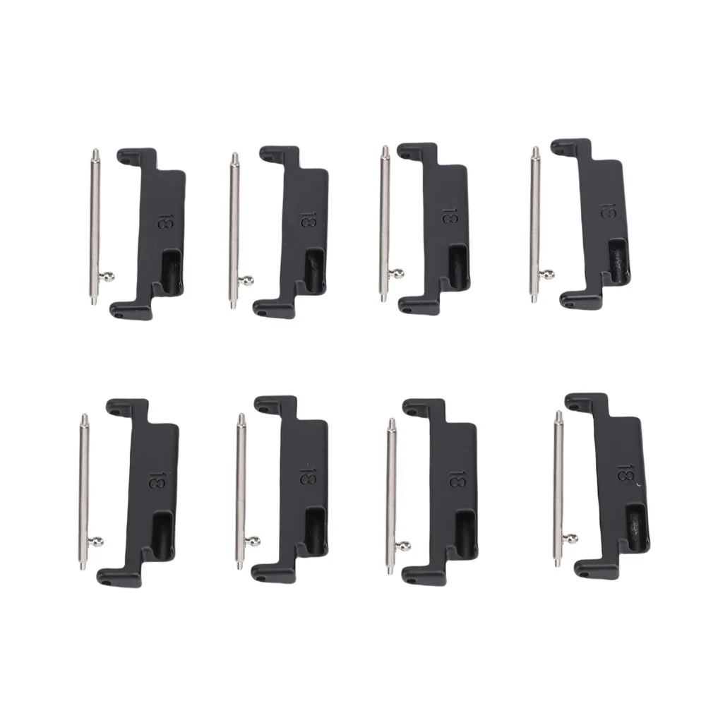 4 Pairs Metal Metal Watch Band Adapter Stainless Steel Universal Watch Band Connector Black Strap Adapter Changing Watch Bands