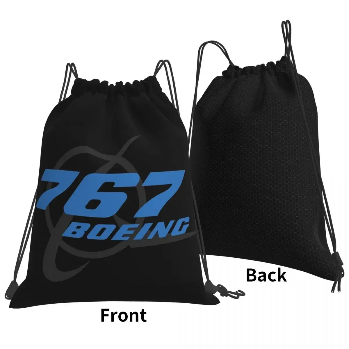 Boeing 767 Essential Backpacks Casual Portable Drawstring Bags Drawstring Bundle Pocket Sports Bag BookBag For Man Woman Student