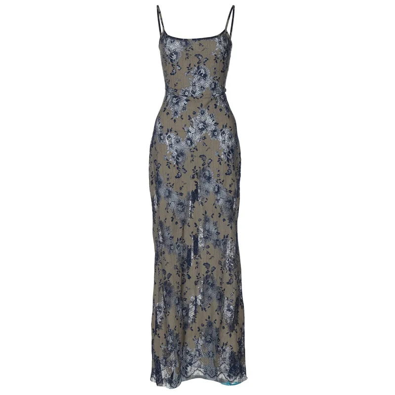 "Zeyla 2024 Bestseller Abito da donna Tie-Dye Stampa Ritaglio Cravatta posteriore Dettaglio Elegante Nuovo Slim Bodycon Abito lungo da sera per feste"