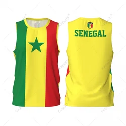 Senegal Flag Men Basketball Sports Jersey Running Fitness Multifunction Sleeveless tshirt Exclusive Custom Name Nunber