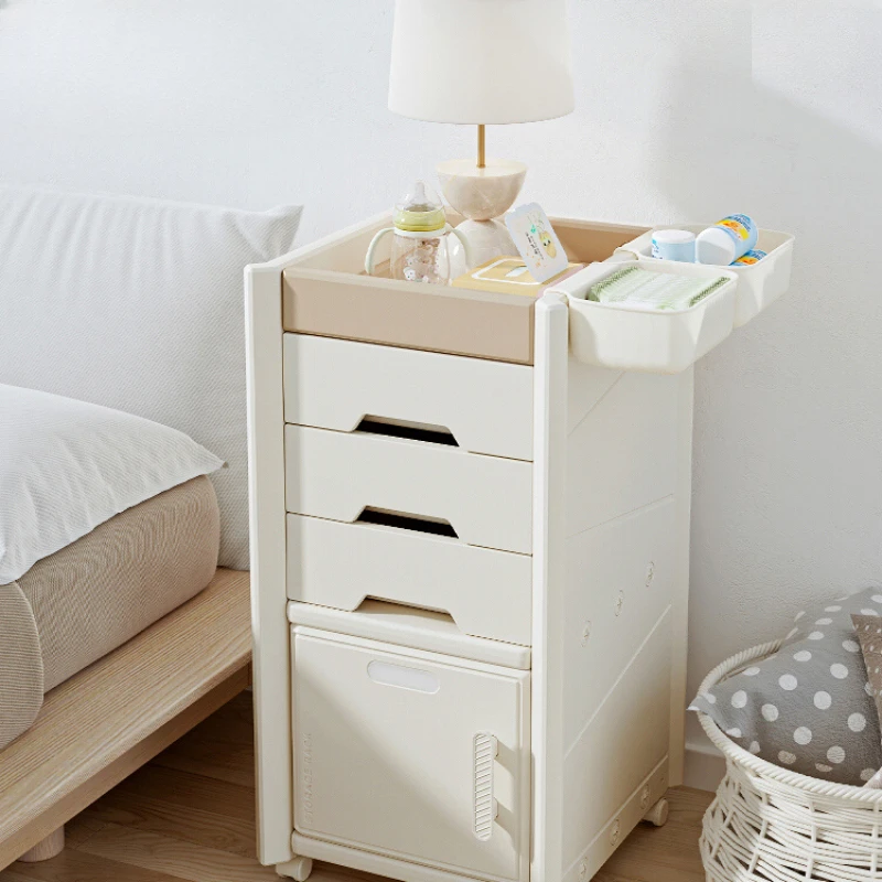 

Household floor to ceiling multi story storage rack, bedside storage cabinet, baby bottles, snacks classification, mobile