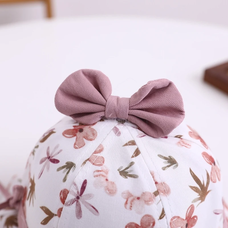 Baby Bucket Hat Flower Print Spring Hat Sun Protective Infant Beach Hat Skin Friendly Toddler Visor-Hat Camping Hat K5DD