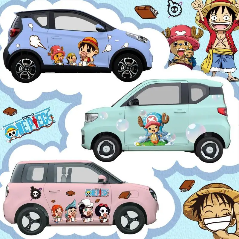 New One Piece Car Decal, Body Decoration, Car Wrap, Scratch Cover, Cartoon Luffy Chopper Car Decal, Festive Gift view 2