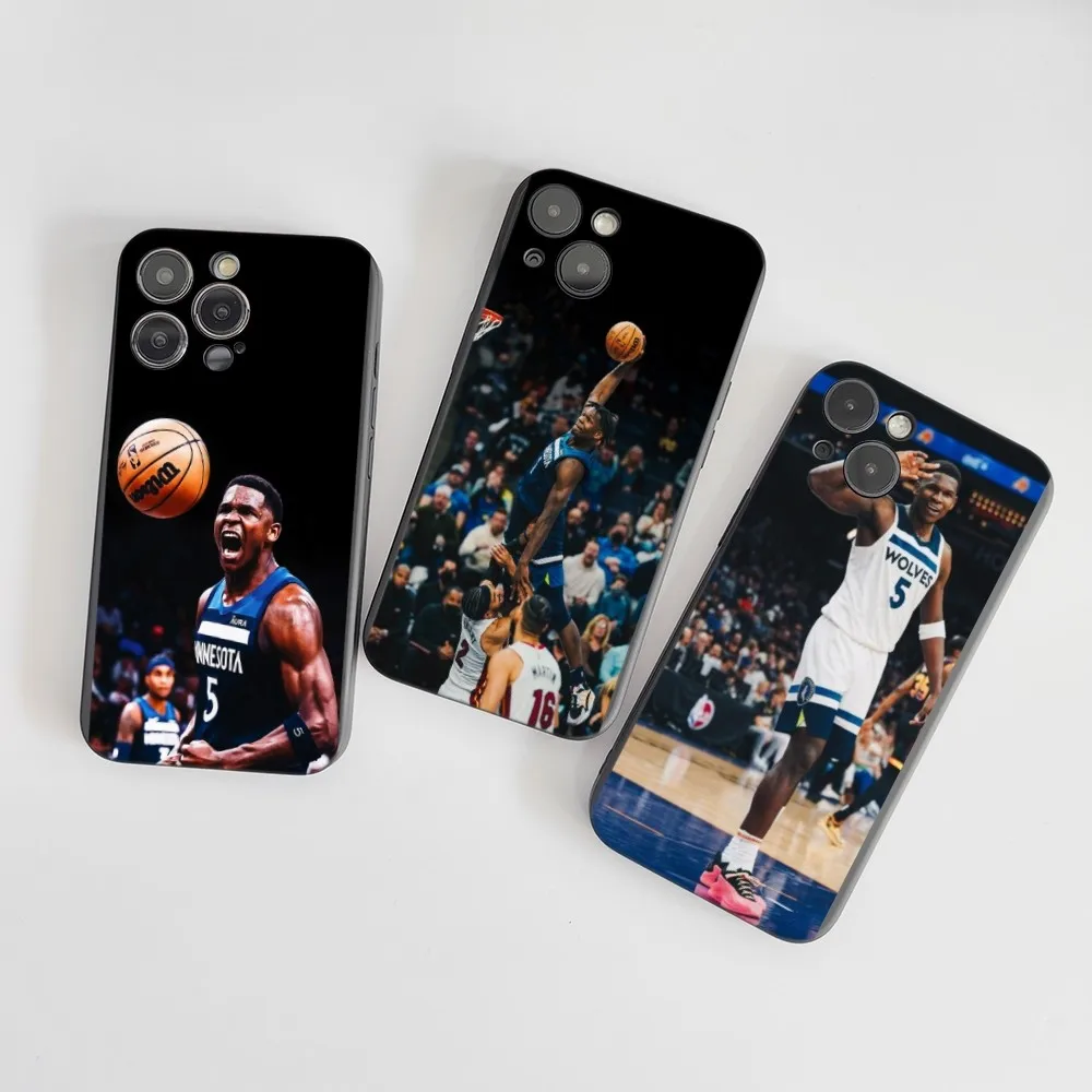 basketball player Anthony Edwards Phone Case Silicone Soft For iPhone 16 15 14 13 12 11 X XR Plus Pro Max Plus