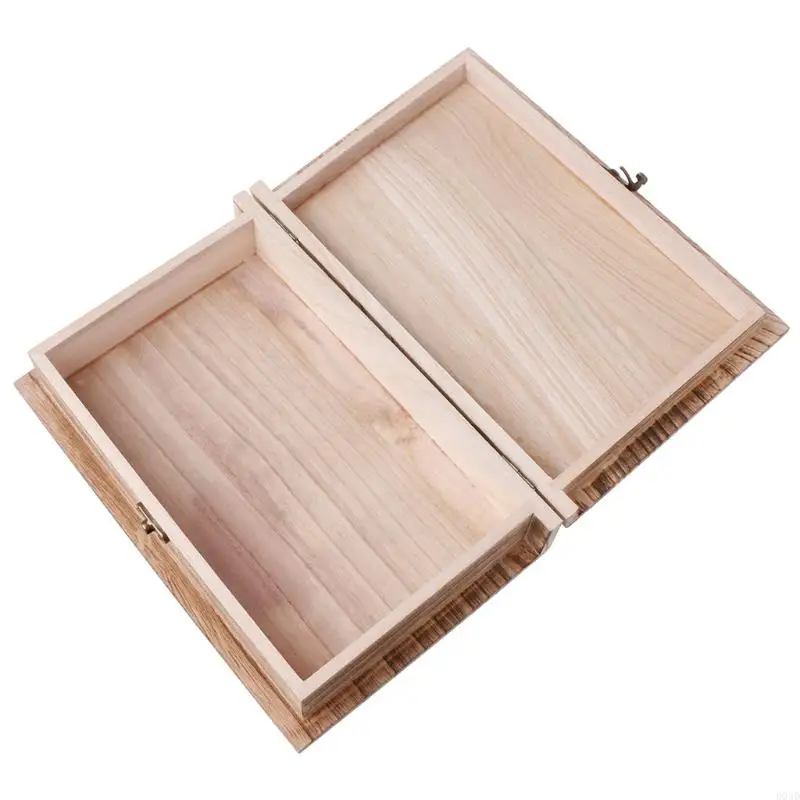 D0AD Wooden Hinged Lockable Box Jewellery Storage for Case Crfats Sundries